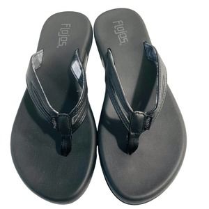 Flojos Women's Flip Flop Thong Sandals - Black Size 8